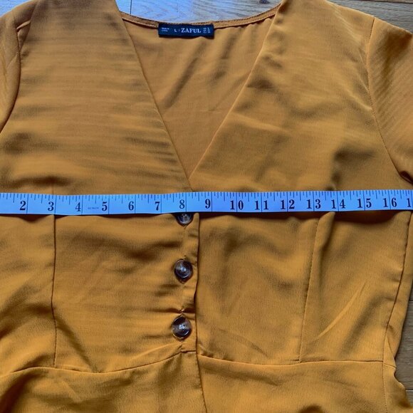 Zaful Mustard Peplum Blouse – Size L (US 6/UK 10/EU 38) - Picture 7 of 9